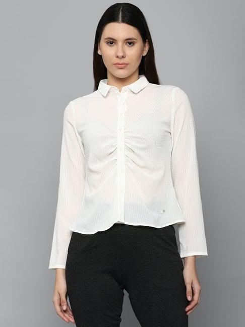 allen solly white textured shirt