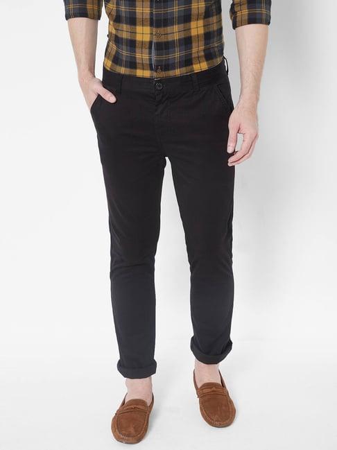 pepe jeans black cotton slim fit chinos