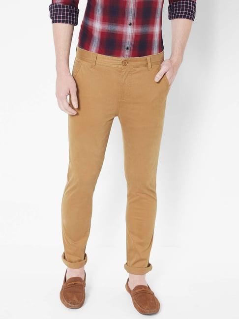 pepe jeans khaki cotton slim fit chinos