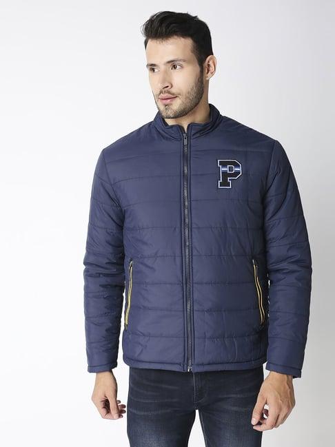 pepe jeans blue slim fit quilted jackets