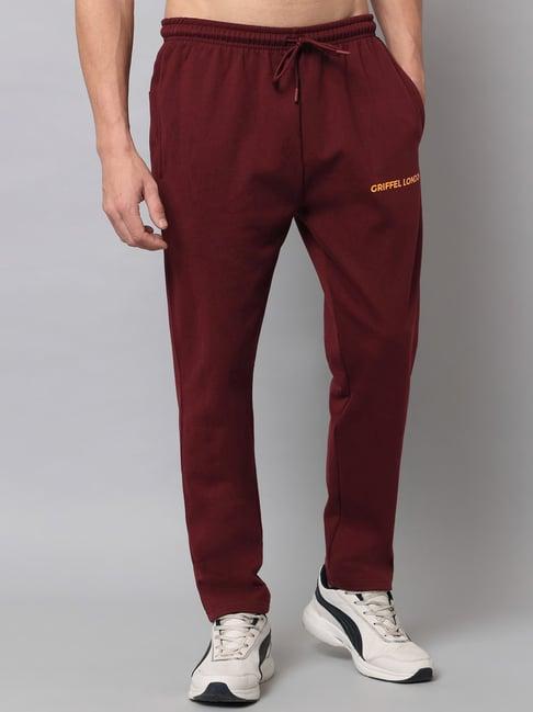 griffel maroon regular fit trackpants