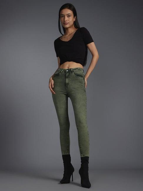 recap olive skinny fit high rise jeans