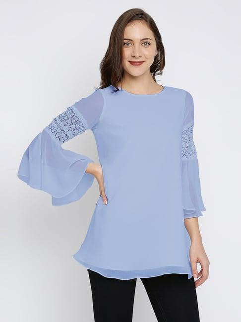 ira soleil blue loose fit top