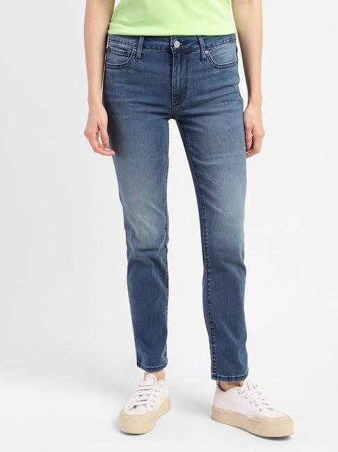 levi's 712 indigo slim fit mid rise jeans