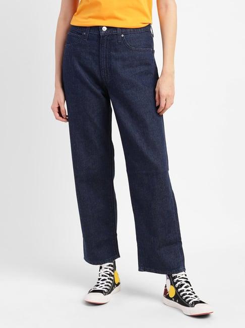 levi's dark indigo relaxed fit mid rise jeans