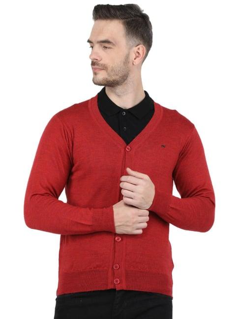 monte carlo red regular fit cardigan