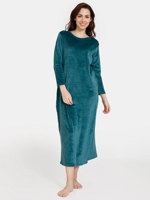 zivame teal night dress