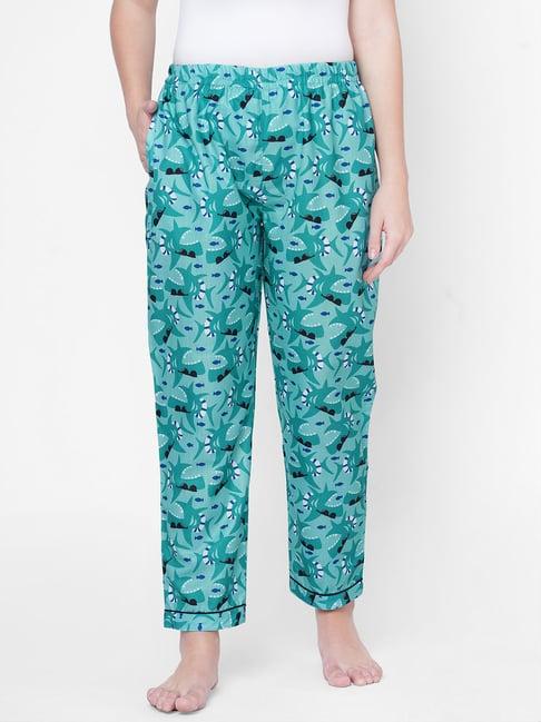 fashionrack turquoise animal print pyjamas with pocket