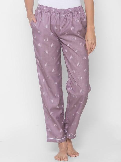 fashionrack purple printed pyjamas with pocket