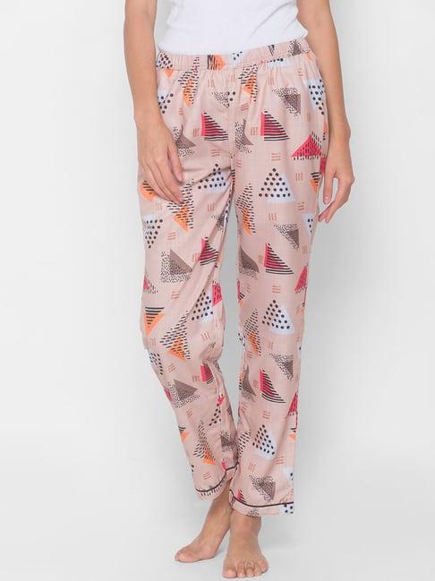 fashionrack beige printed pyjamas with pocket