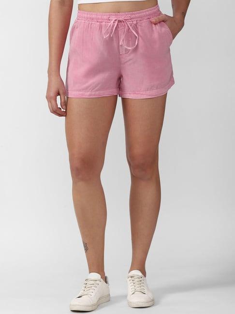 forever 21 pink mid rise knit shorts