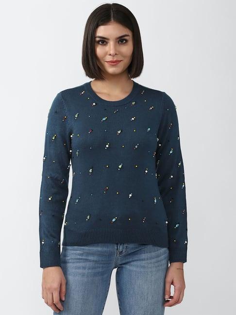 forever 21 navy embellished sweater