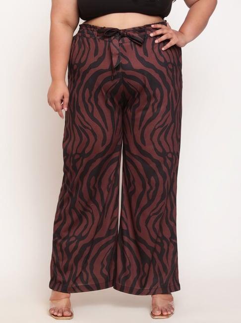 amydus bronze printed regular fit high rise trousers