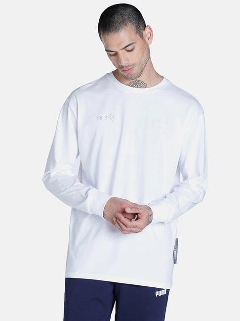 puma one8 classics white cotton relaxed fit sweatshirt