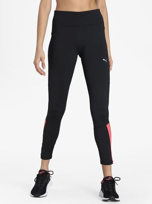 puma black logo print tights