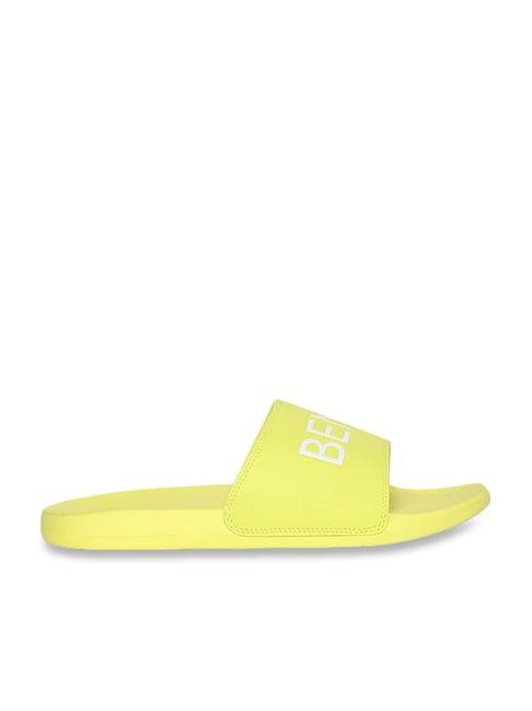 united colors of benetton men's basic yellow slides