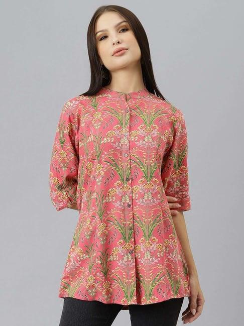 divena pink floral print top