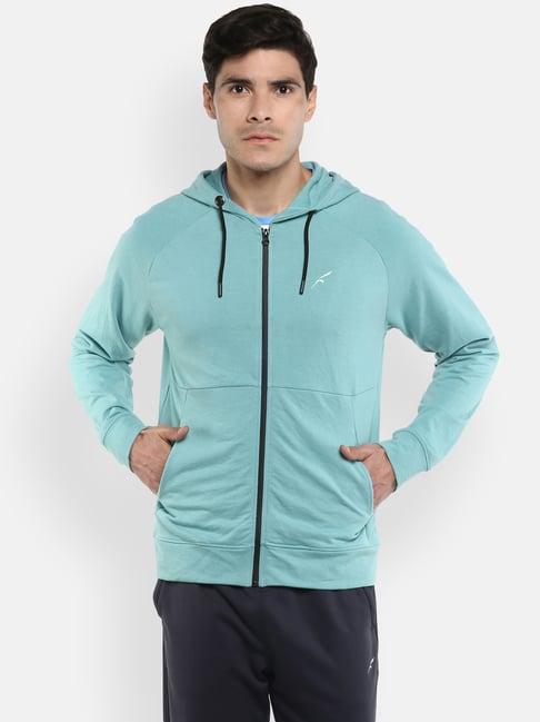 furo by red chief light blue regular fit hooded sweatshirt