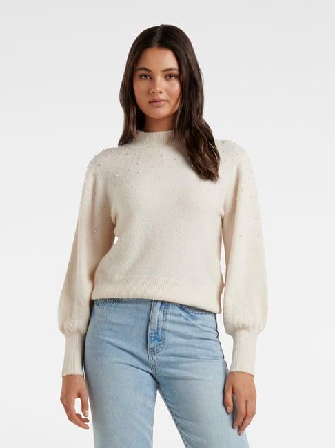 forever new cream embellished jumper