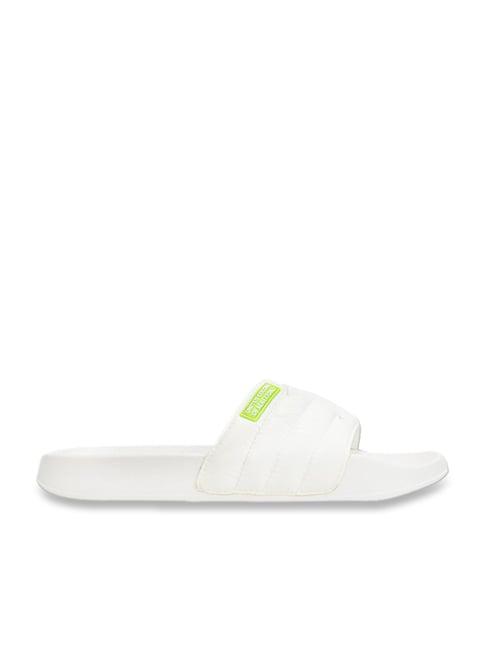 united colors of benetton men's puffy white slides