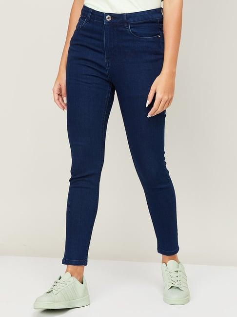 fame forever by lifestyle navy cotton low rise jeans