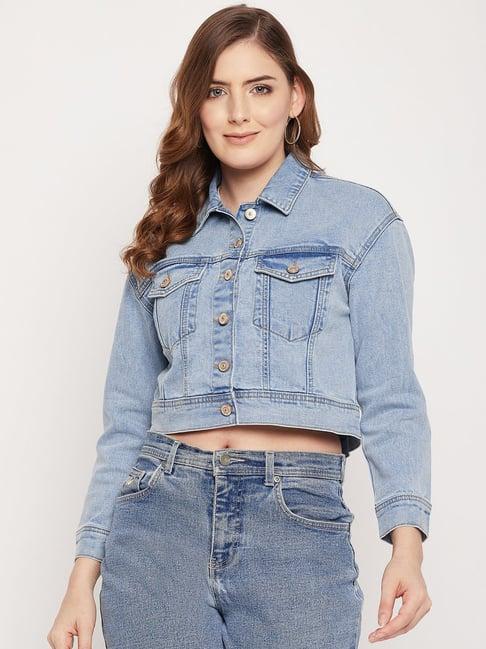 madame light blue denim regular fit jacket