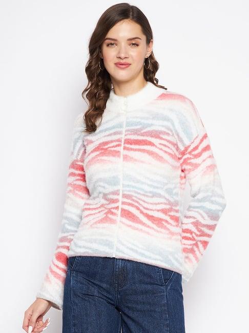 madame off white fleece printed sweater