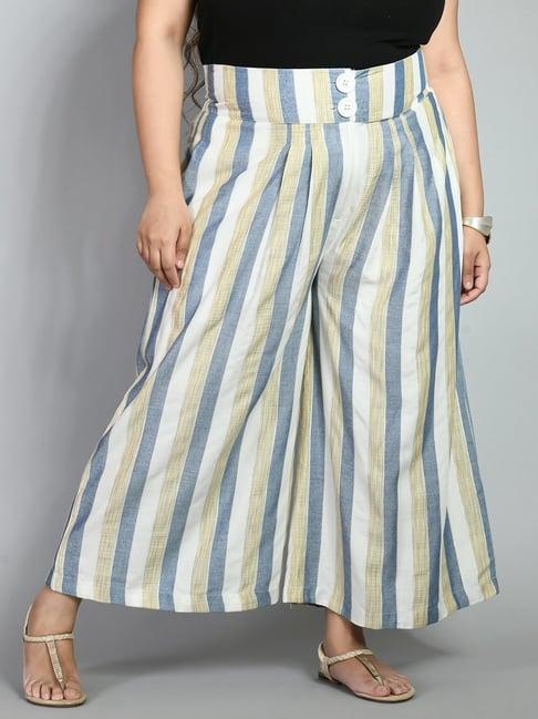 prettyplus by desinoor.com multicolored striped palazzos