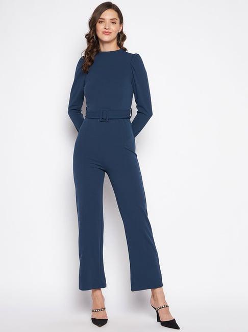 madame blue knitted maxi jumpsuit