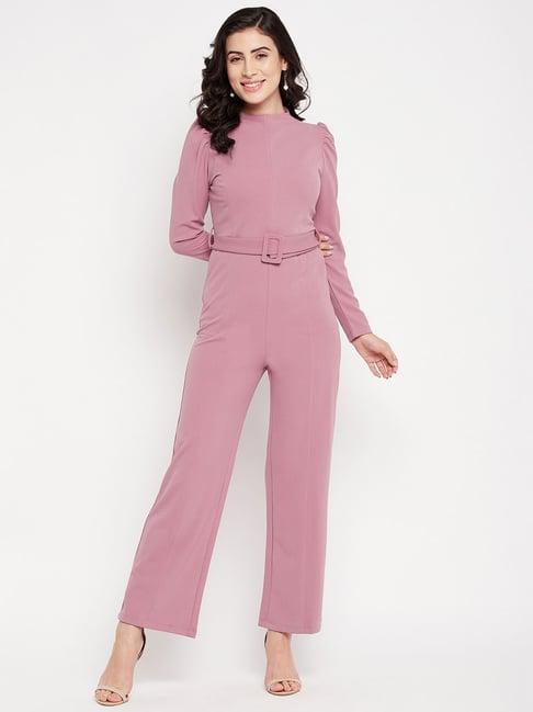 madame pink knitted maxi jumpsuit