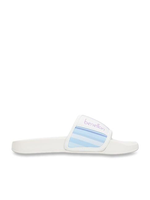 united colors of benetton women's rainbow multicolor slides