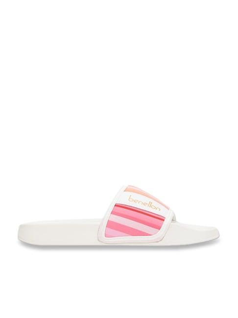 united colors of benetton women's rainbow multicolor slides