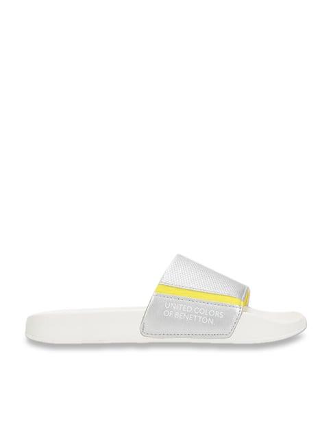 united colors of benetton women's grey slides