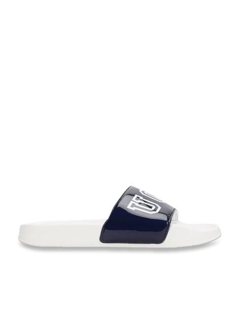 united colors of benetton women's patent navy slides