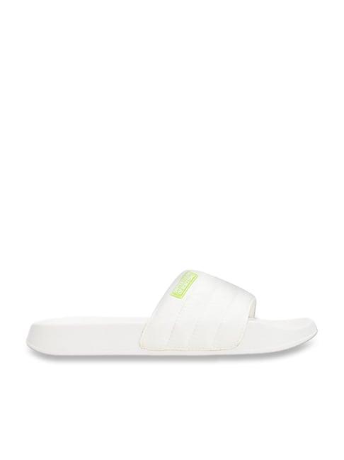 united colors of benetton women's puffy white slides