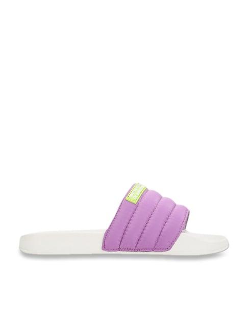 united colors of benetton women's puffy lilac slides