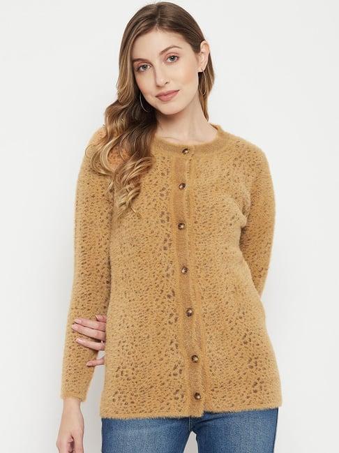 madame mustard knitted animal print cardigan