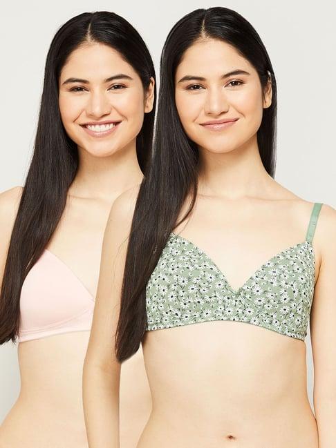 ginger by lifestyle assorted color printed bra - pack of 2