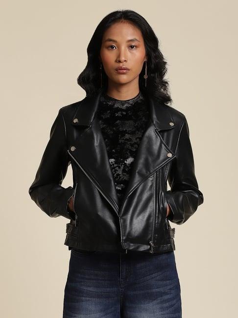 label ritu kumar black biker jacket