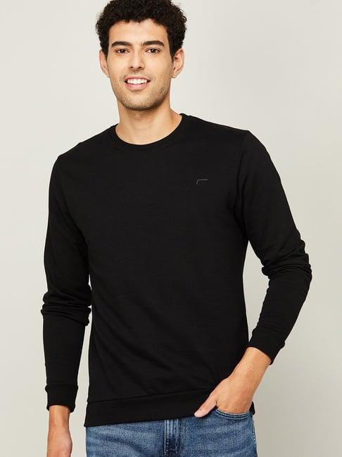 fame forever by lifestyle black cotton regular fit sweatshirt