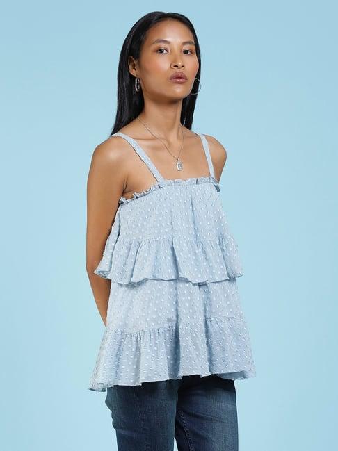 label ritu kumar light blue top