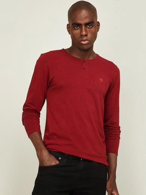 bossini red regular fit t-shirt