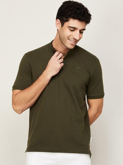 fame forever by lifestyle olive regular fit t-shirt