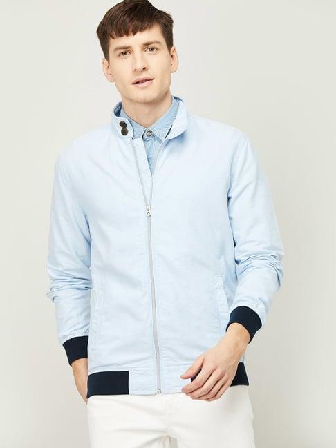 fame forever by lifestyle light blue cotton regular fit jacket