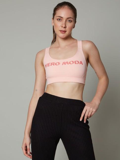 vero moda intimates pink printed sports bra