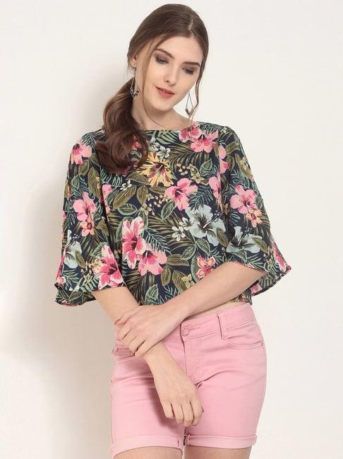 rare multicolor floral print box top