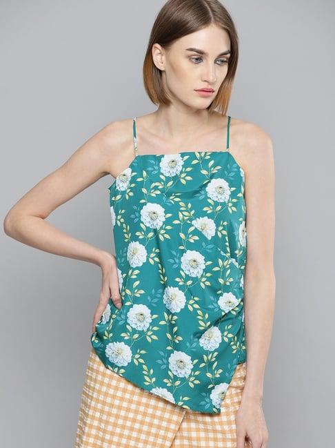 marie claire green floral print top