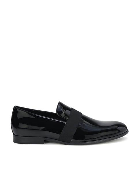 louis philippe men's black formal loafers