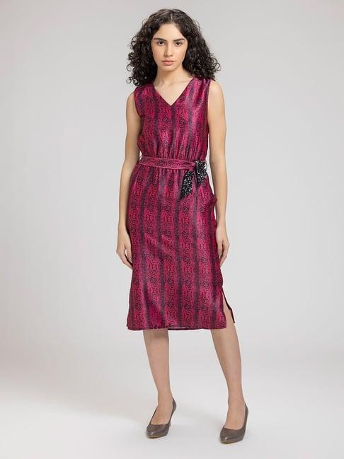 shaye magenta printed wrap dress