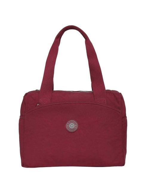 baomi red solid medium handbag